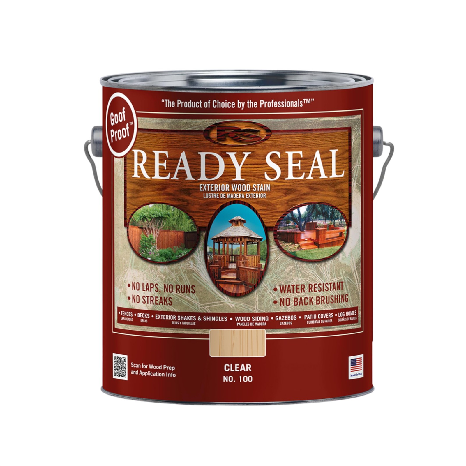 Ready Seal 100 Clear, 1-Gallon Exterior Wood Stain and Sealer, 1 gallon (Packagi