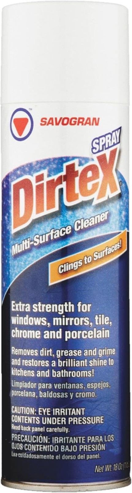 Savogran 10761 Dirtex Spray Cleaner, 18 Oz – Multi-Surface, Ammoniated Formula