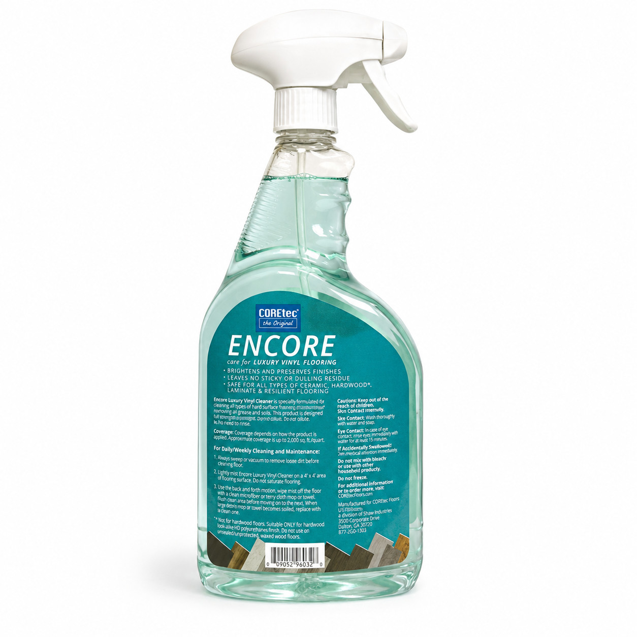 COREtec Encore 03Z76 Luxury Vinyl Floor Cleaner 32 fl oz No-Rinse Spray 2 Pack