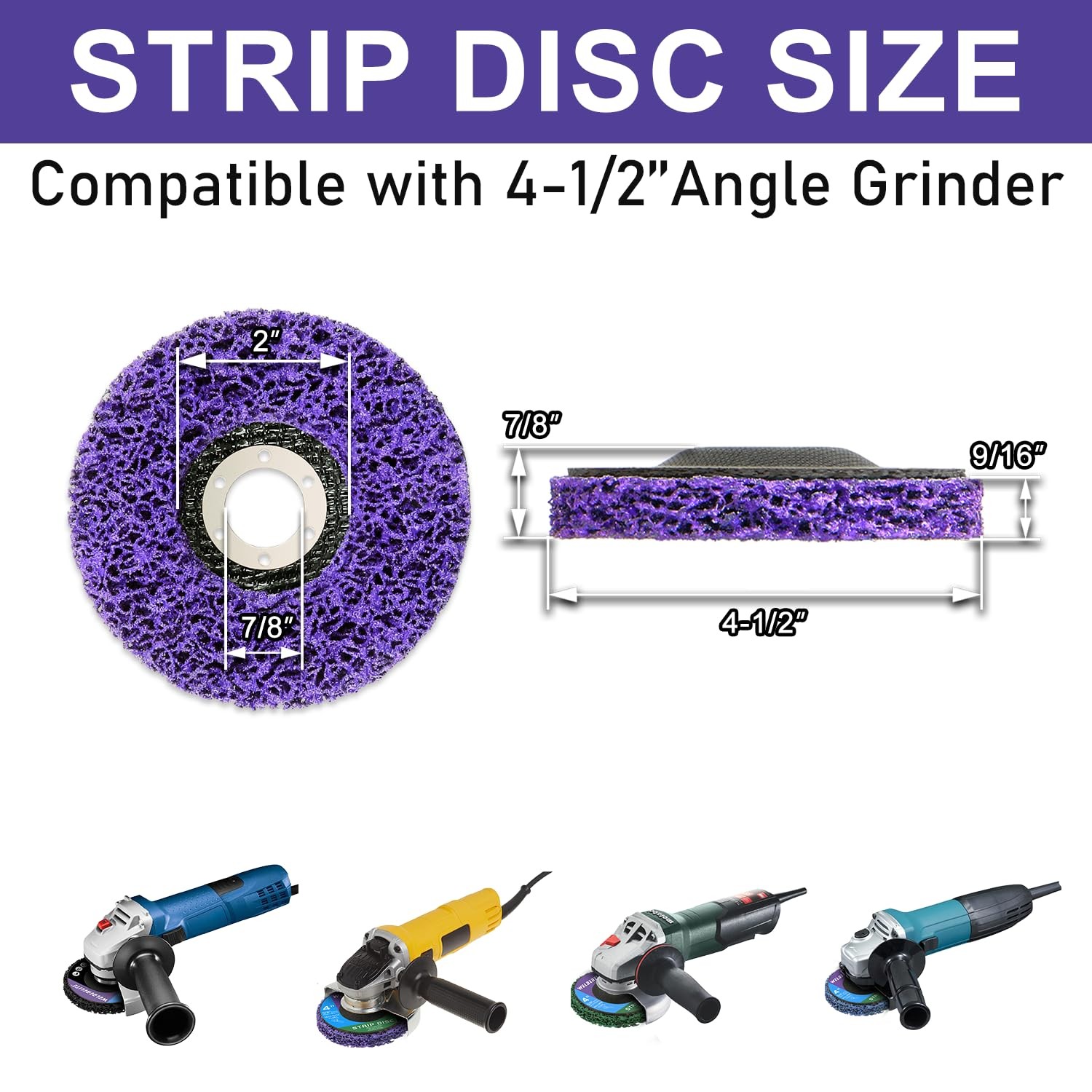 WelderElite Paint Stripping Discs 12-Pack, 4-1/2″ Purple Strip Disc Wheel for…