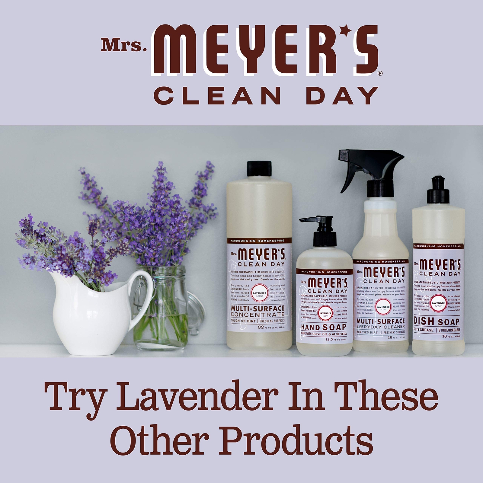 Mrs Meyers Clean Day Lavender Multi Surface Spray 16 Fl Oz Pack of 3