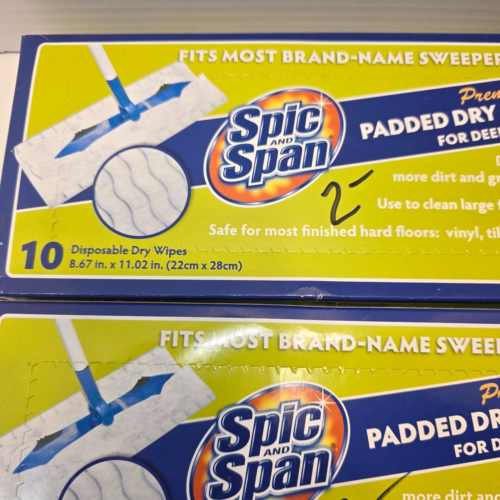 Lot of 3 Discontinued SPIC AND SPAN Premium Padded Dry Floor Wipes