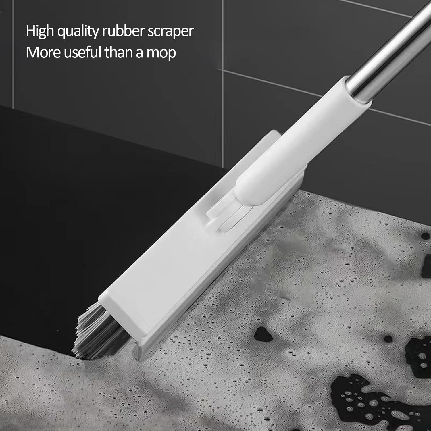 Floor Scrubbing Brush with 57″ Adjustable Long Handle,3 in 1 Living Grout Bru…