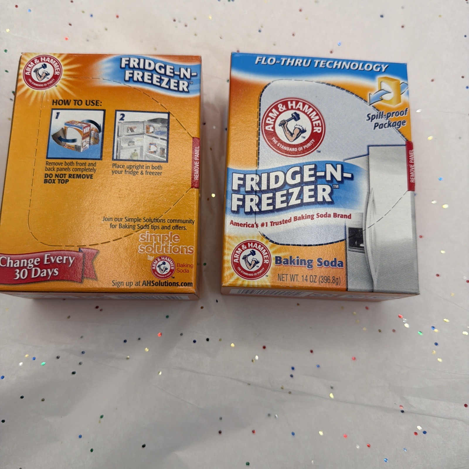 Arm & Hammer Fridge-N-Freezer Baking Soda Odor Absorber 14 Oz (2 Pack) New