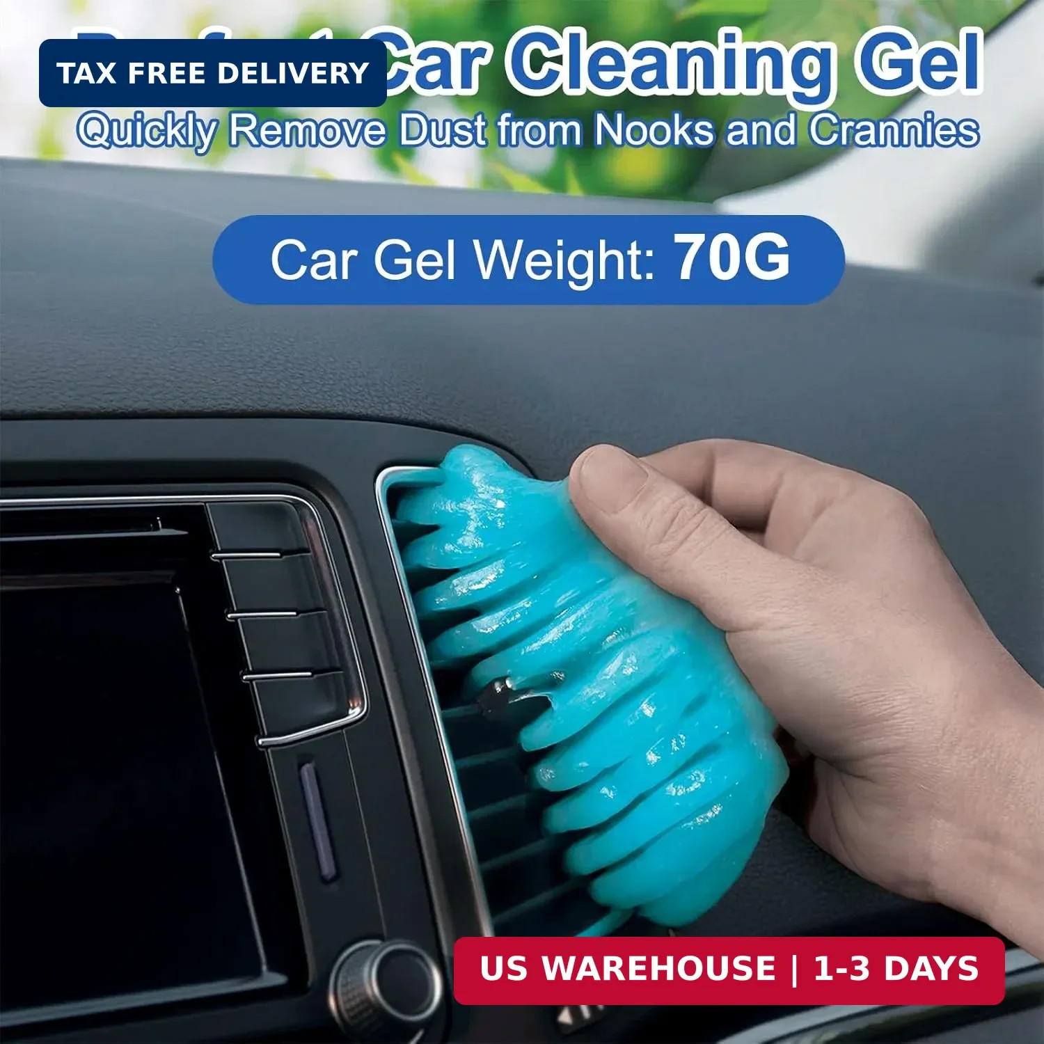 Car Interior Duster Detailing Brush Set Cleaning Gel Kit, Soft Microfiber Towels