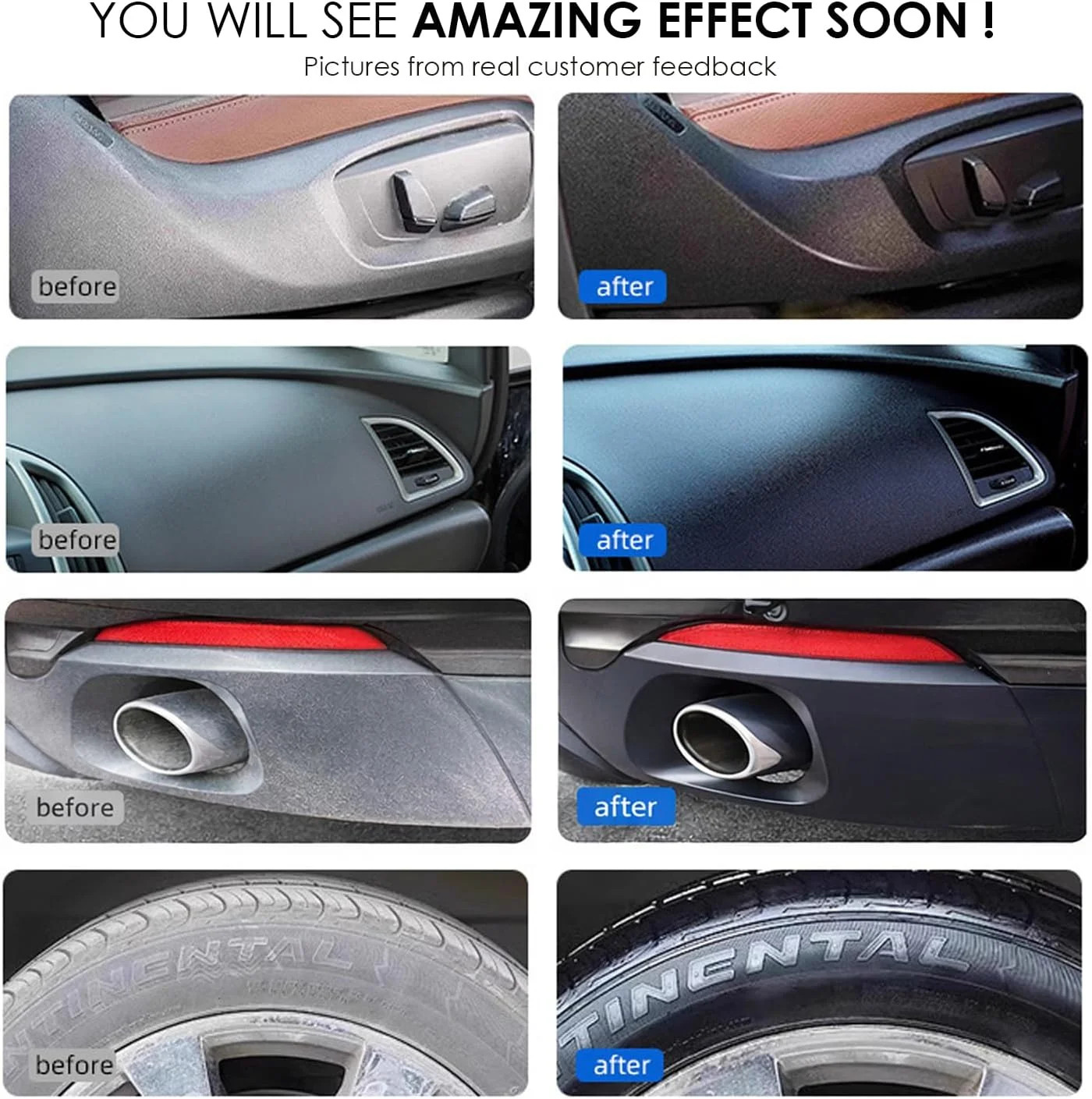 Black Trim Restorer, Plastic Restorer for Cars Restore Faded Bumpers, Plasti…