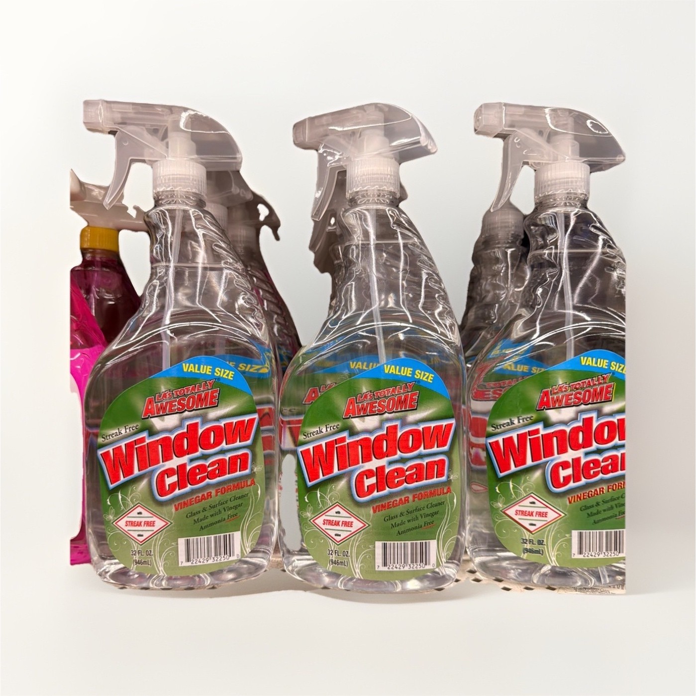 Pack of 3 LA’s Totally Awesome Vinegar Formula Window Clean Spray 32 fl oz