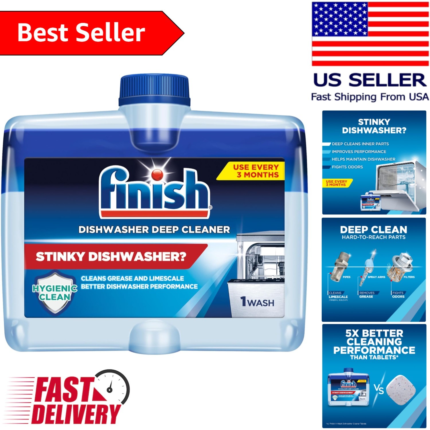 Effortless Dishwasher Cleaner Liquid – Deep Clean Hidden Grease & Odors, 8.45oz