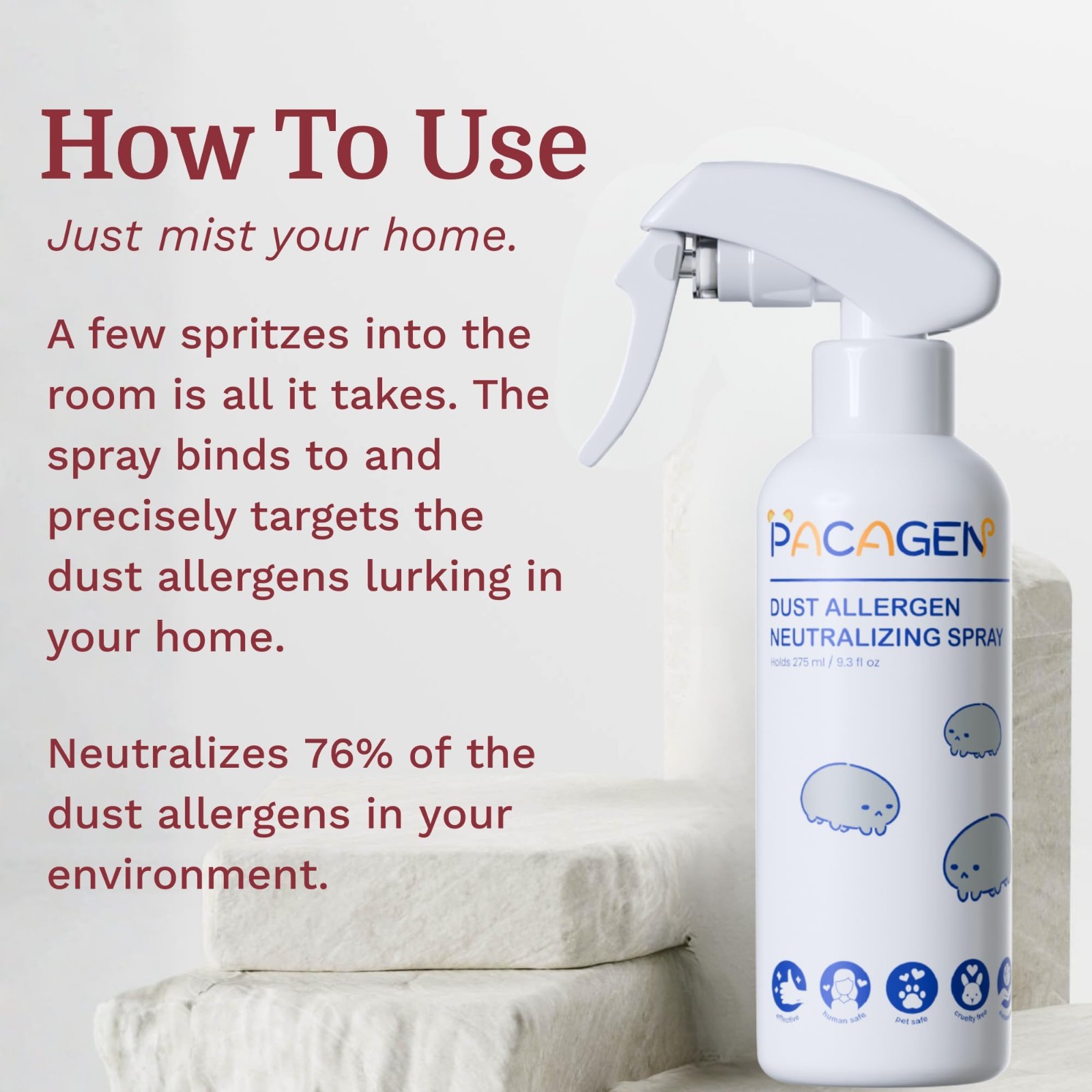 Allergen Neutralizing Spray for Home – Instant Results, Easy Use, Pet Friendly