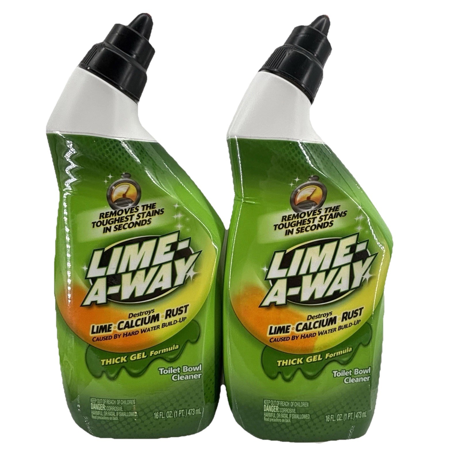 2 Lime-A-Way Toilet Bowl Cleaners Thick Gel Formula 16 oz Rust Lime Calc Remover