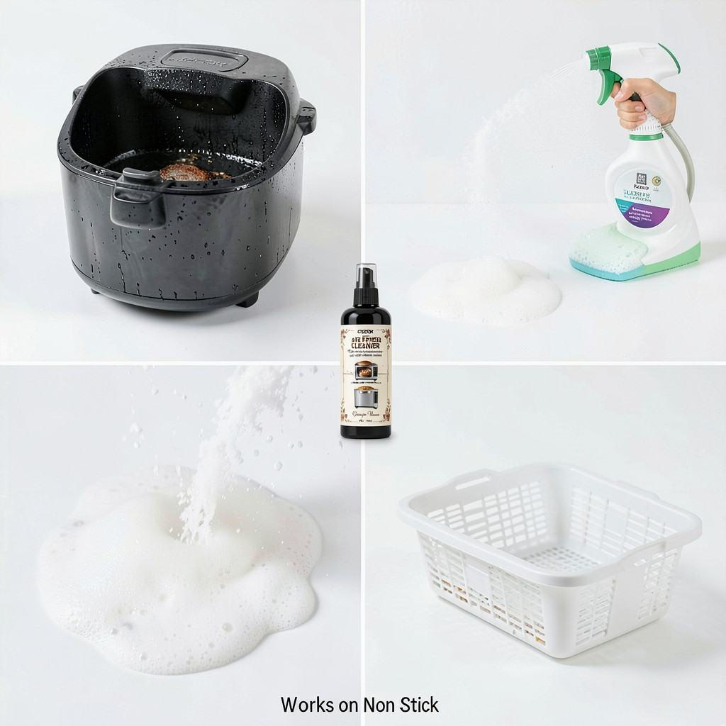 Air Fryer Cleaner 110ml Bundle,Non Stick Safe Formula for Oven and Grill