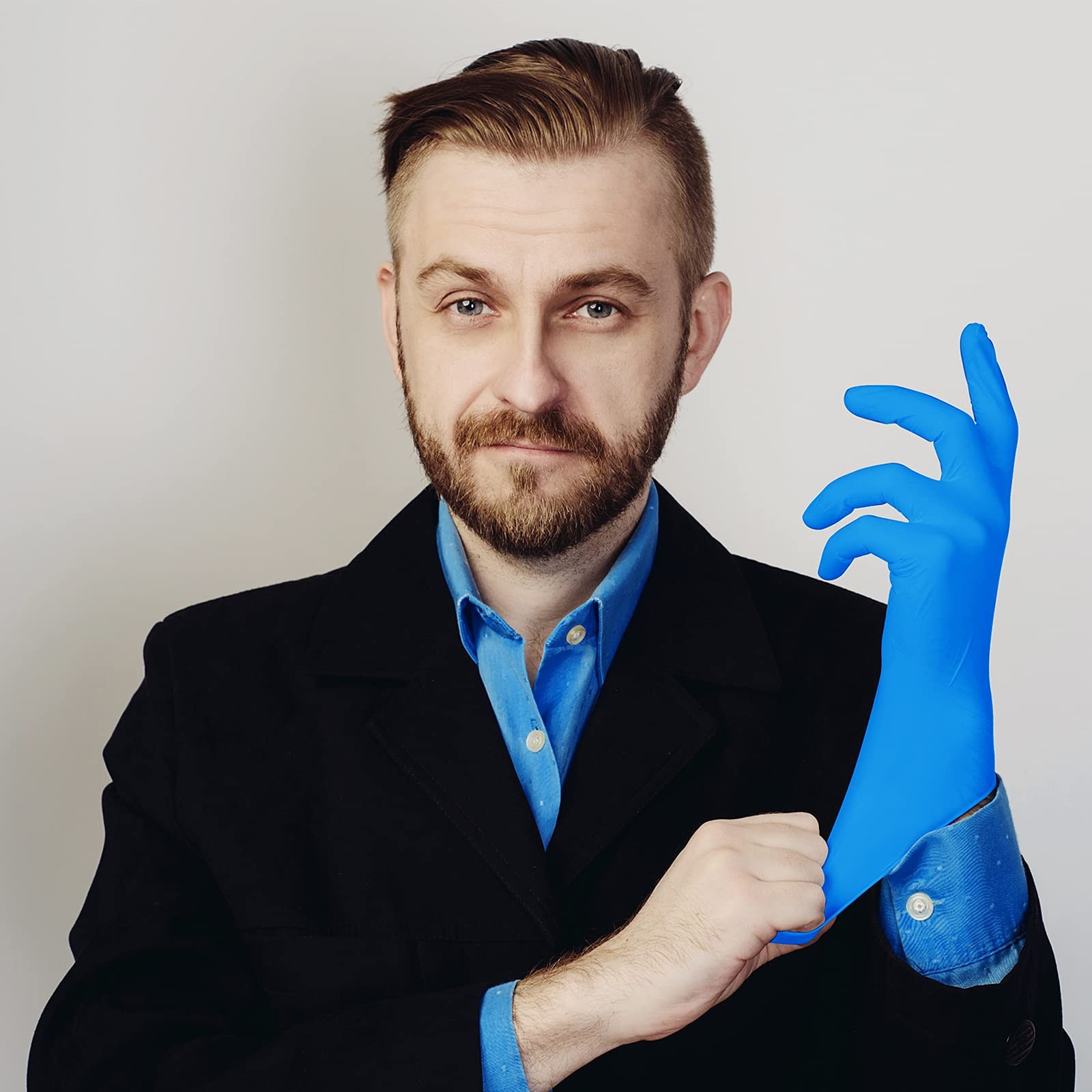 PEIPU Nitrile Gloves Disposable (Medium, Medium (Pack of 100), Blue