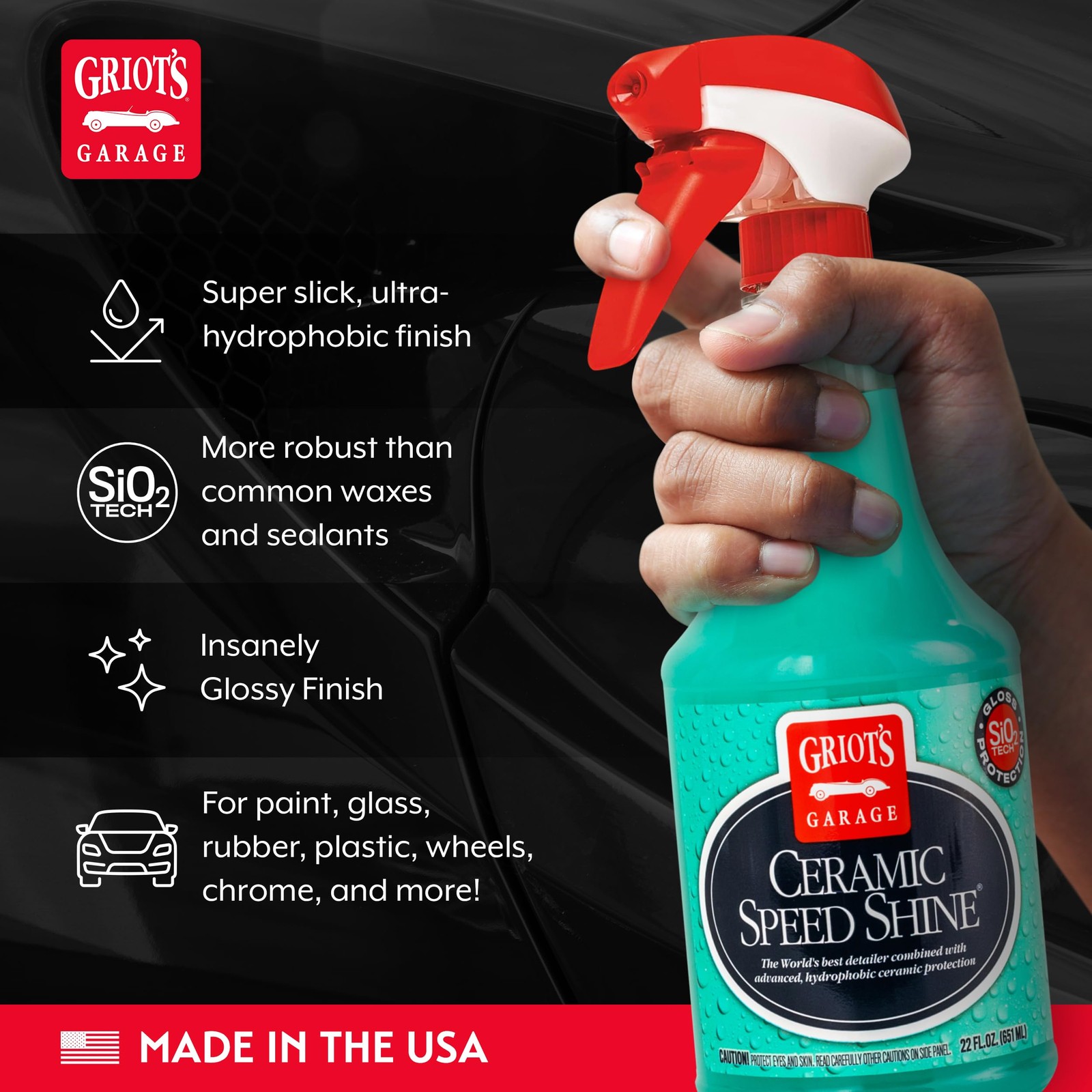 Griots Garage Ceramic Speed Shine Detail Spray for Car Detailing, Provides a …