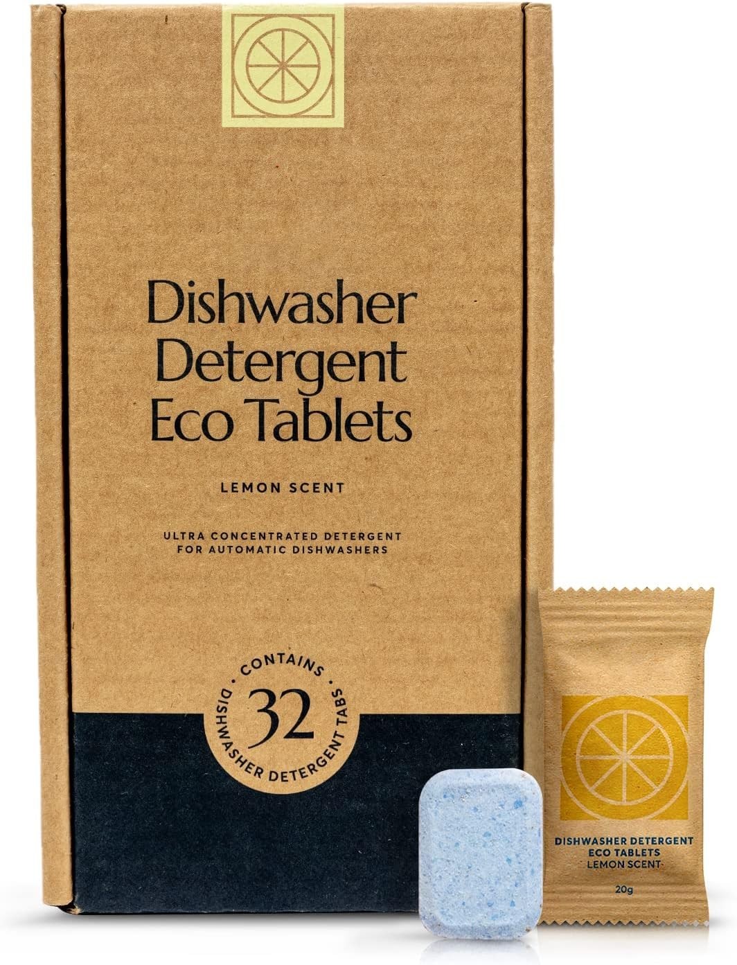 32 Count Dishwasher Pods – Super Clean, No Harsh Ingredients, Lemon Fresh