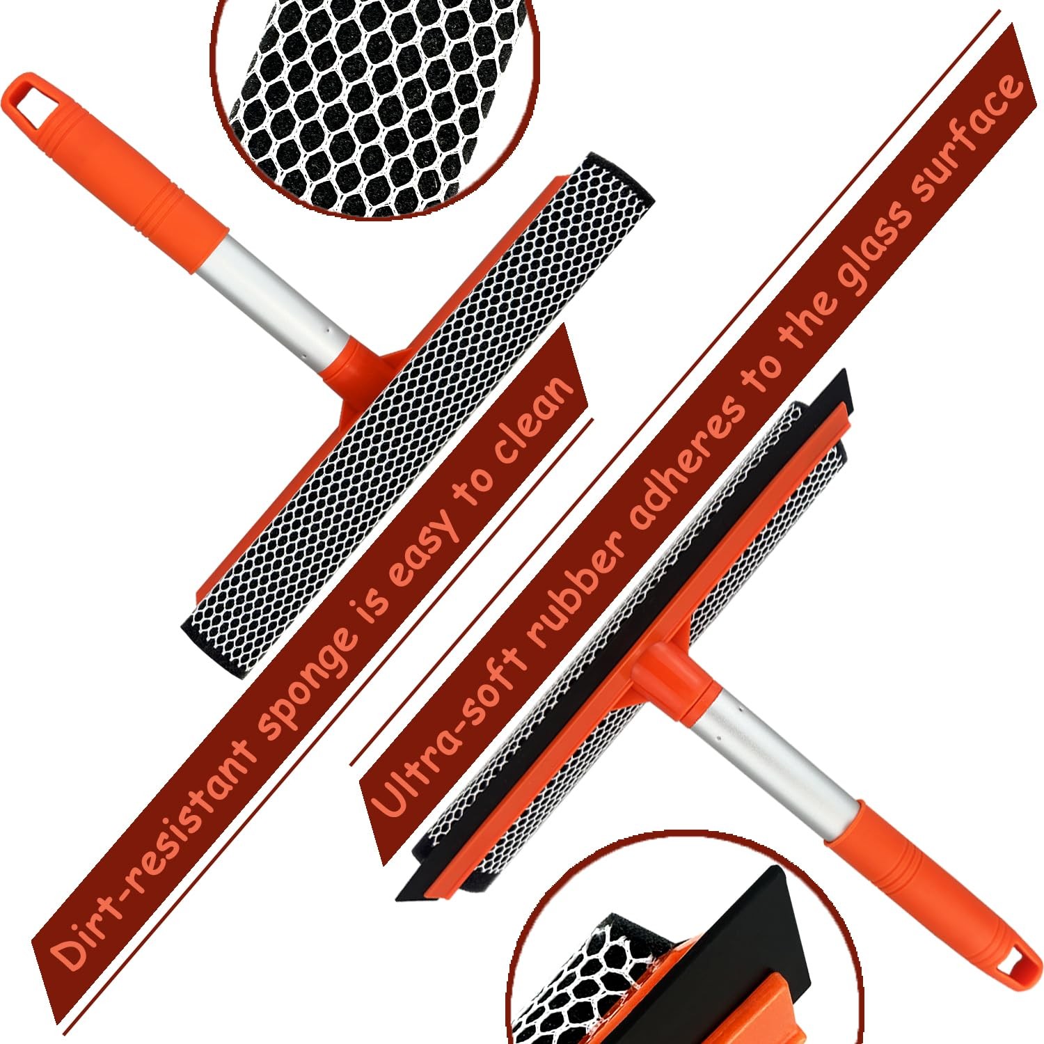 Shower Squeegee Window Squeegee Cleaner for Shower Doors Glass, 2 in 1 Window…