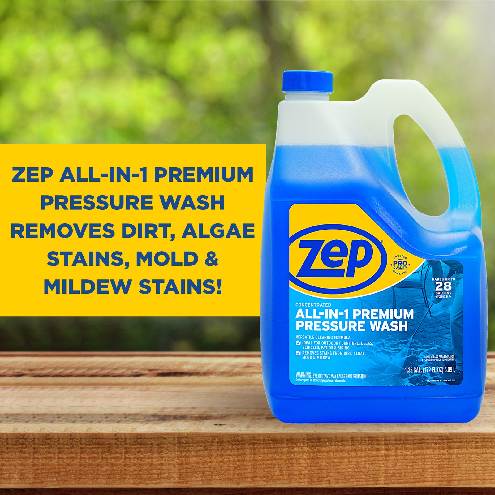 Zep All-In-1 Pressure Wash Cleaner (Case of 4) Concentrated Formula Makes 28