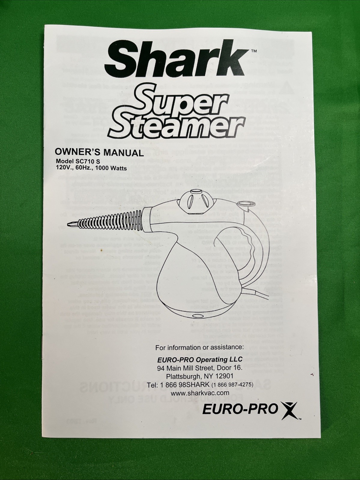 Shark Super Steamer SC710S Portable Handheld Hard Surface Steam Cleaner