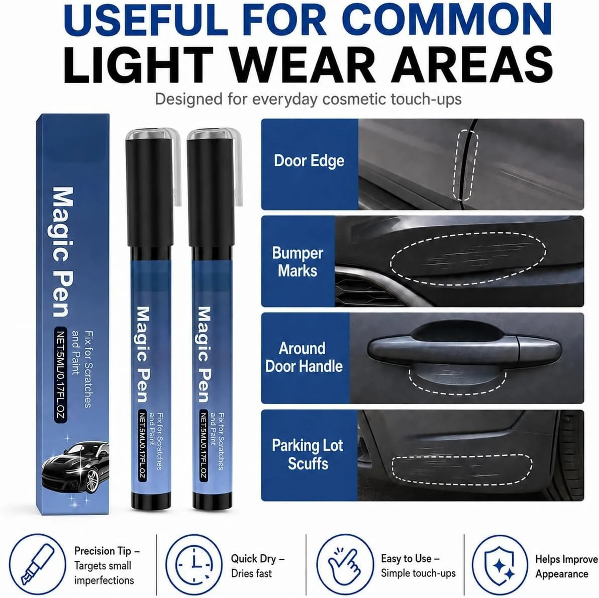 2026 Magic Car Scratch Remover Pen, Car Scratch Remover Pen, Clear Coat Touch Up