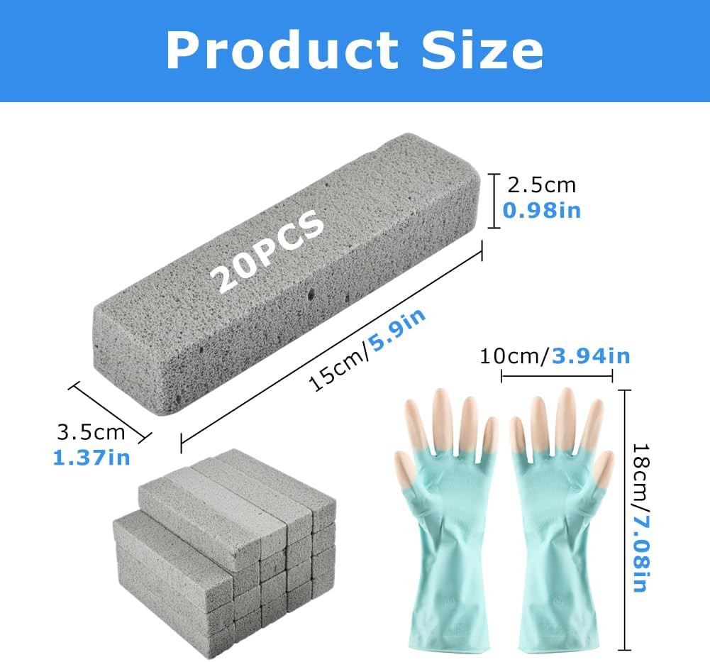 20 Pack Pumice Stone Toilet Bowl Cleaner Pool Tile Stain Remover Cleaning Block