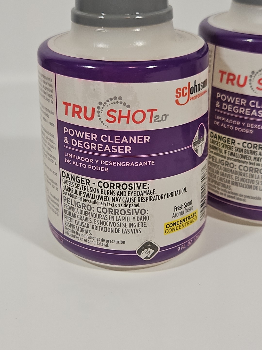 4 pk Sc Johnson Trushot 2.0 Power Cleaner & Degreaser, Clean Fresh Scent 9 fl oz