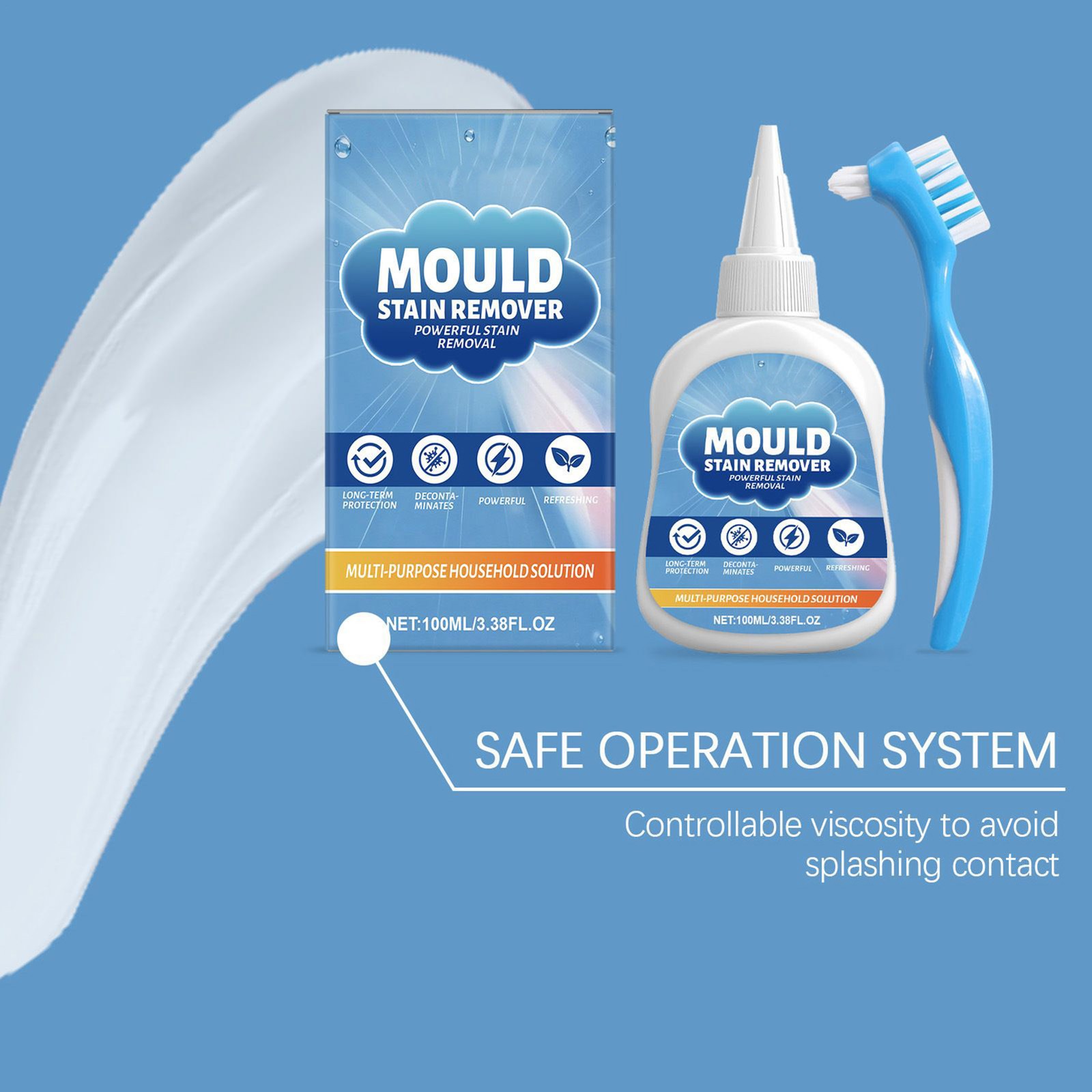 `Mold Stain Cleaning Gel,Bathroom Washing Machine Deep Cleaning Descaler 3.88 Oz