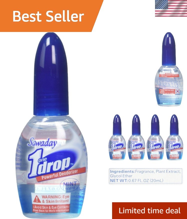 Fresh Scent One-Drop Bathroom Deodorizer Set of 4 – Eliminates Odors Instantly