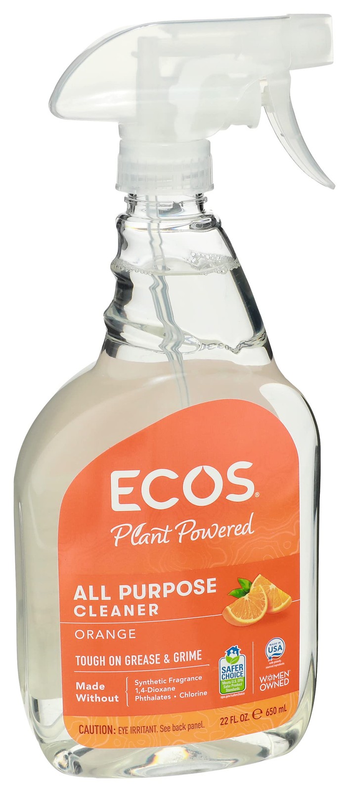 ECOS Citrus Cleaning Spray 22 Fl Oz Non Toxic Everyday Use Safe for All Surfaces