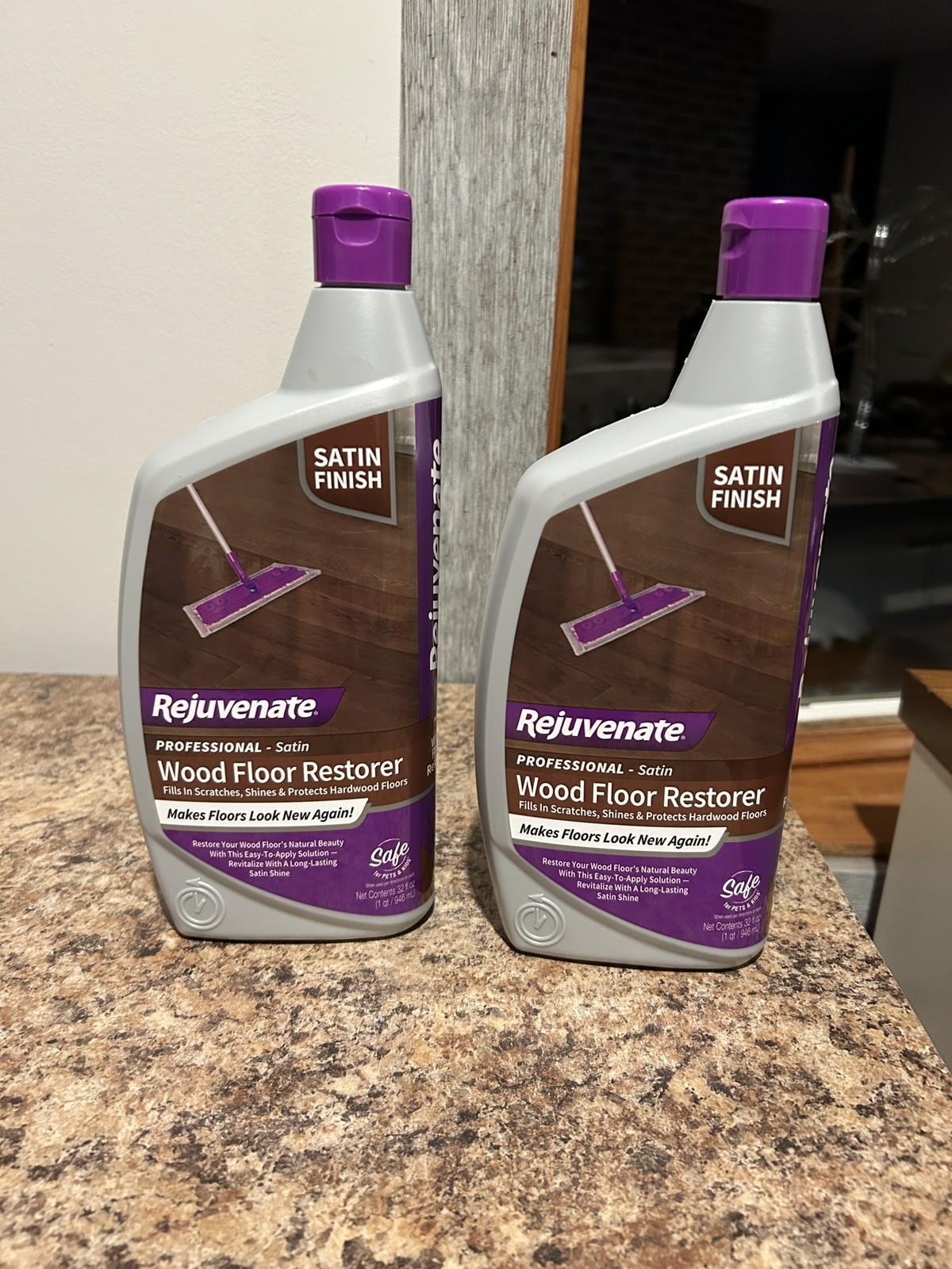 2x Rejuvenate Professional Wood Floor Restorer 32oz Satin Finish Polishing