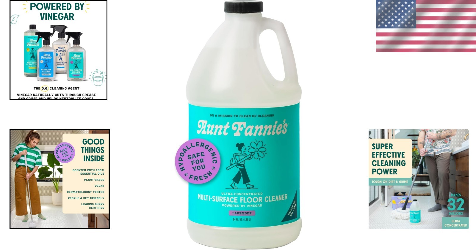 Multi-Surface Lavender Vinegar Cleaner – 64 oz Ultra Concentrated & Cruelty-Free