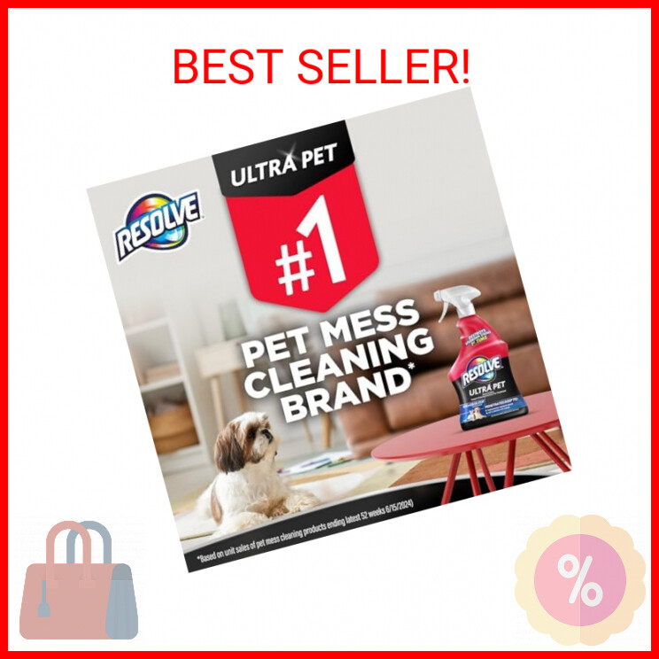 RESOLVE Ultra Pet Odor and Stain Remover Spray, Carpet Cleaner, 32oz (Pack of 1)