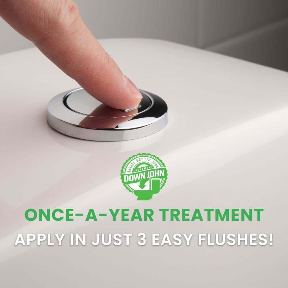 Down John Once-A-Year Septic Tank Treatment | 1 Year Supply | 3-Part