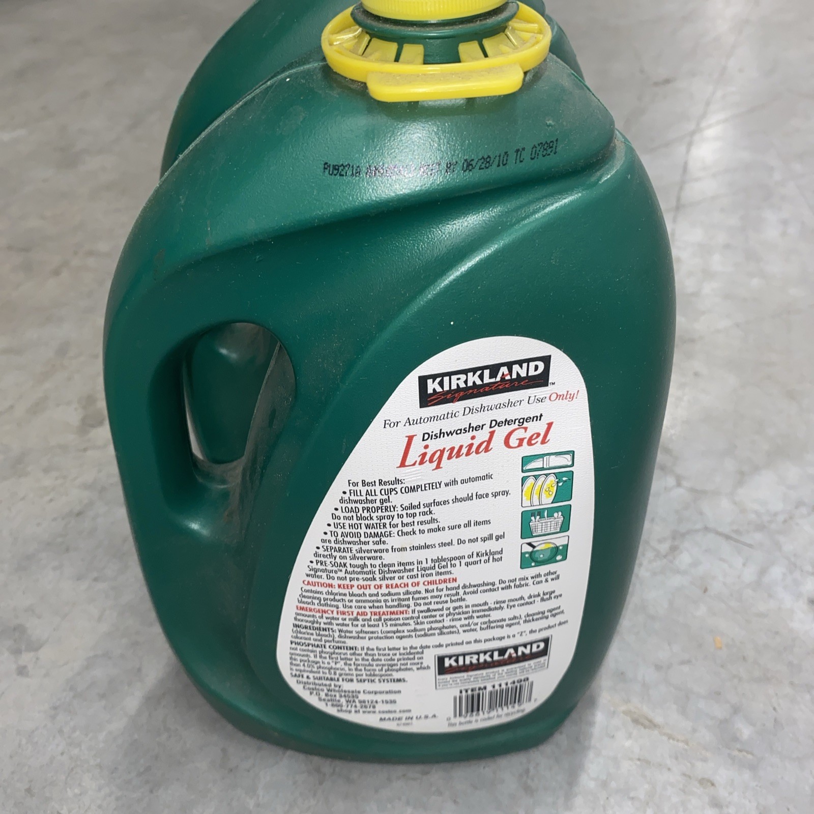 Kirkland Signature Liquid Gel Dishwasher Detergent lemon fresh scent 6/28/2010