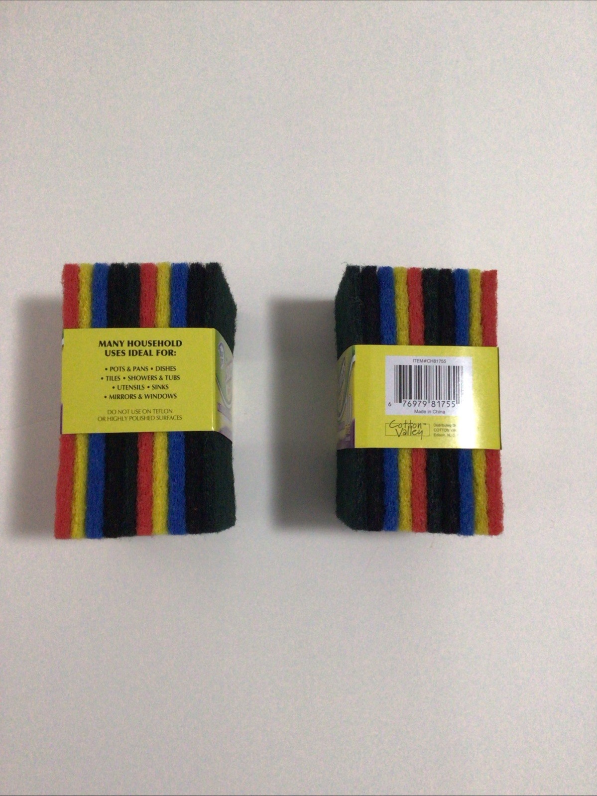 2 SET OF 10PC MULTICOLOR SCOURERS FOR POTS PANS TILES SHOWER TUBS