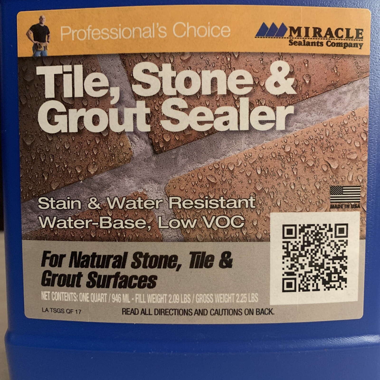MIRACLE Tile, Stone & Grout Sealer 1Qt Bottle Stain & Water-Resistant