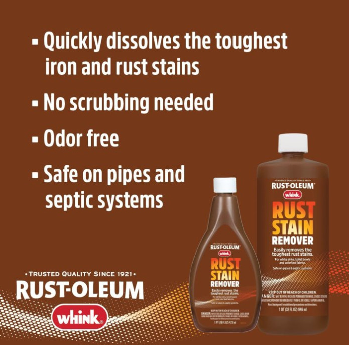 Rust-Oleum Whink Rust Stain Remover | Heavy-Duty Iron Stain Remover for White To