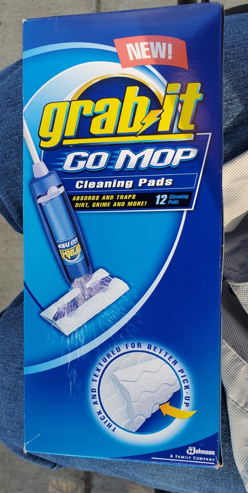 Grab It Go Mop Mopping System Cleaning Refill 12 Pads Box Discontinued
