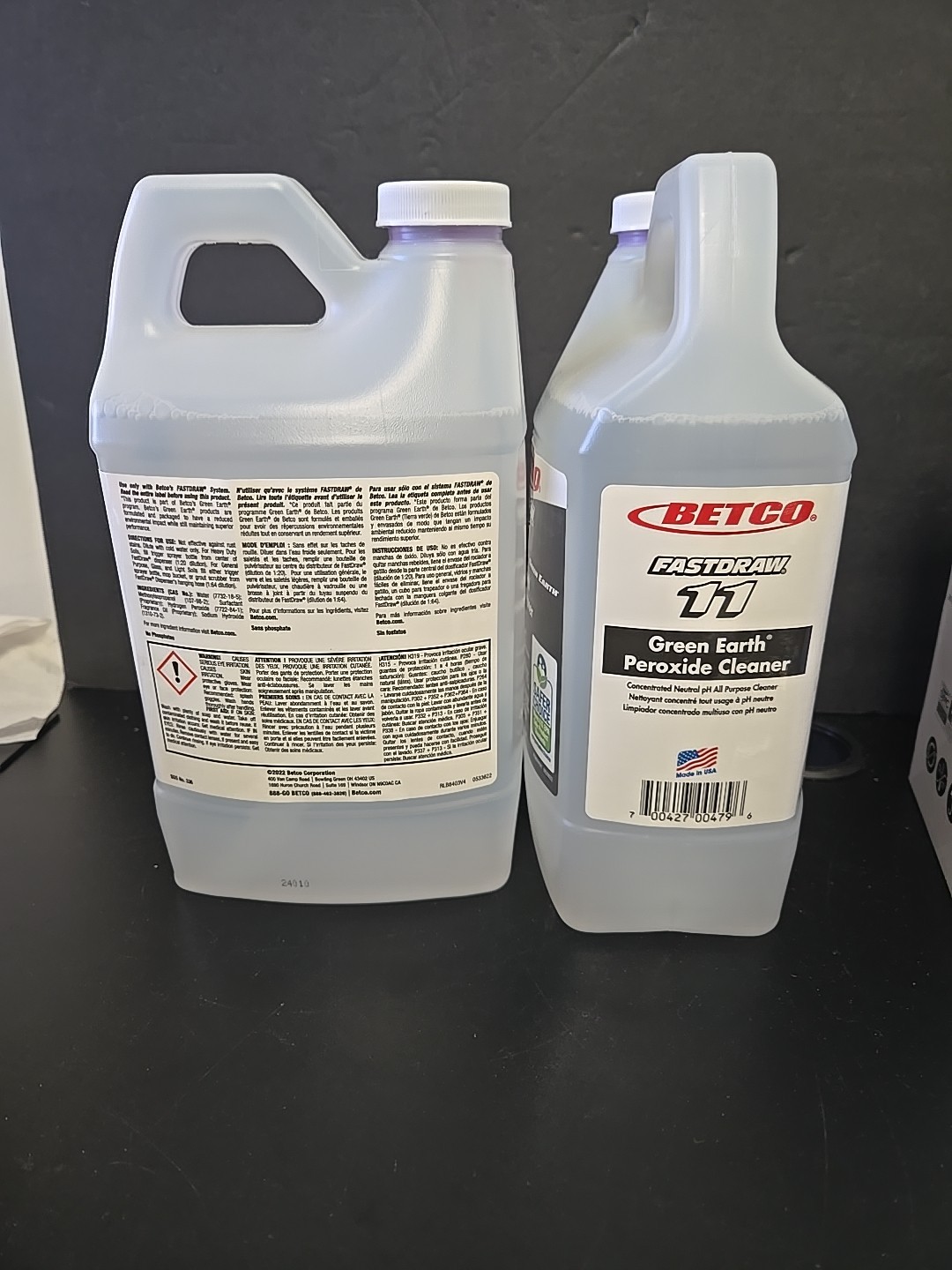 2 Bottles Betco Green Earth Peroxide Cleaner, Clear, Model: 336B2-00