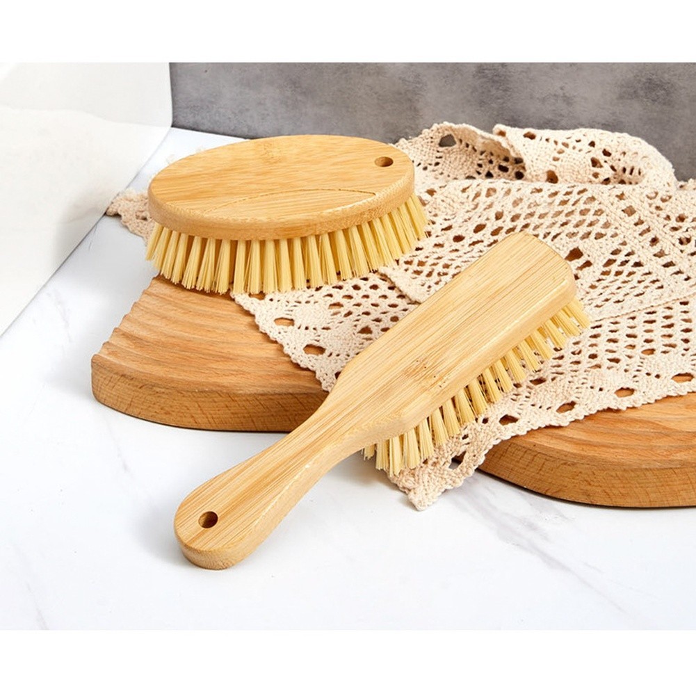 Wooden Handle Brush with PET Bristles for Cleaning For Clothes Shoes Surfaces