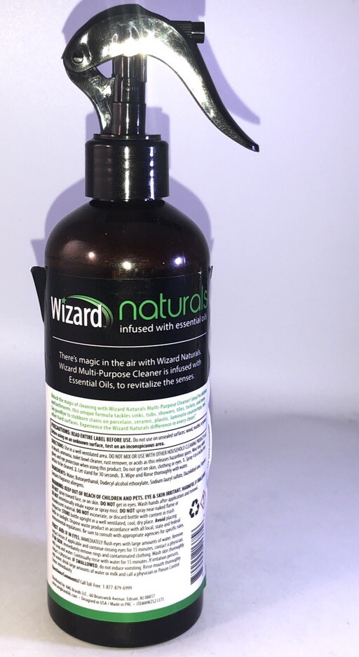 Wizard Naturals All-Purpose Spray Cleaner Rosemary &Cinnamon 13oz-Part Label Cut