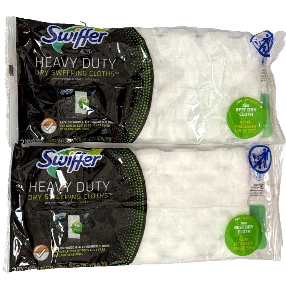 2 Packs Swiffer Heavy Duty Dry Sweeping Cloths Deep Pockets Total 4 Dry Cloths