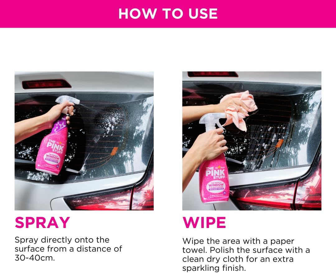 The Pink Stuff Stardrops Miracle Window and Glass Cleaner with Rose Vinegar Spra