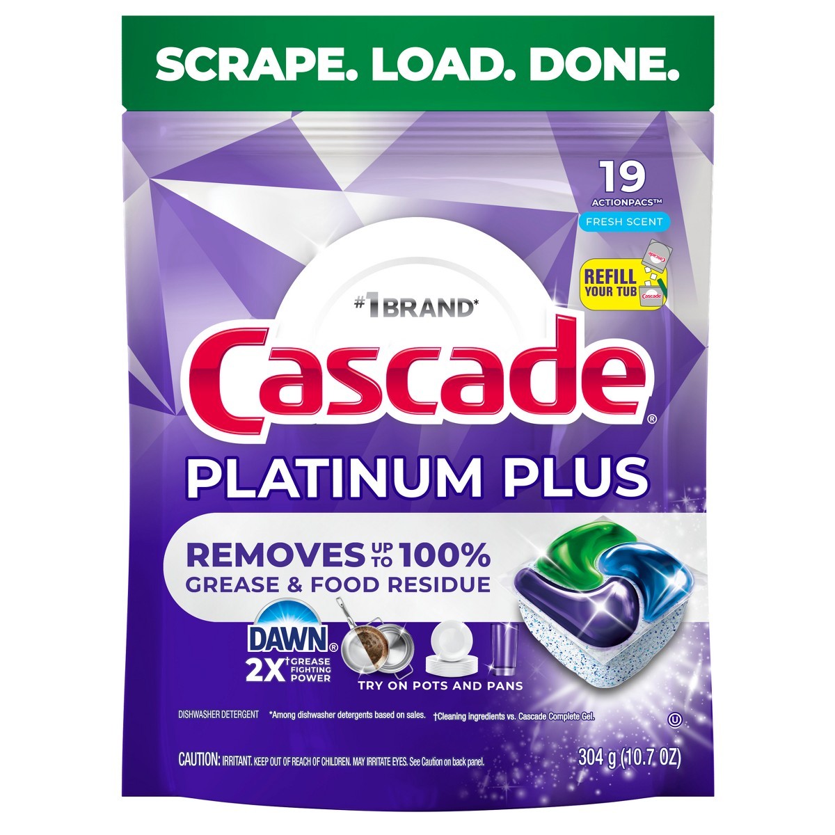 Cascade Platinum Plus Pods Dishwasher Detergent – Fresh – 31ct