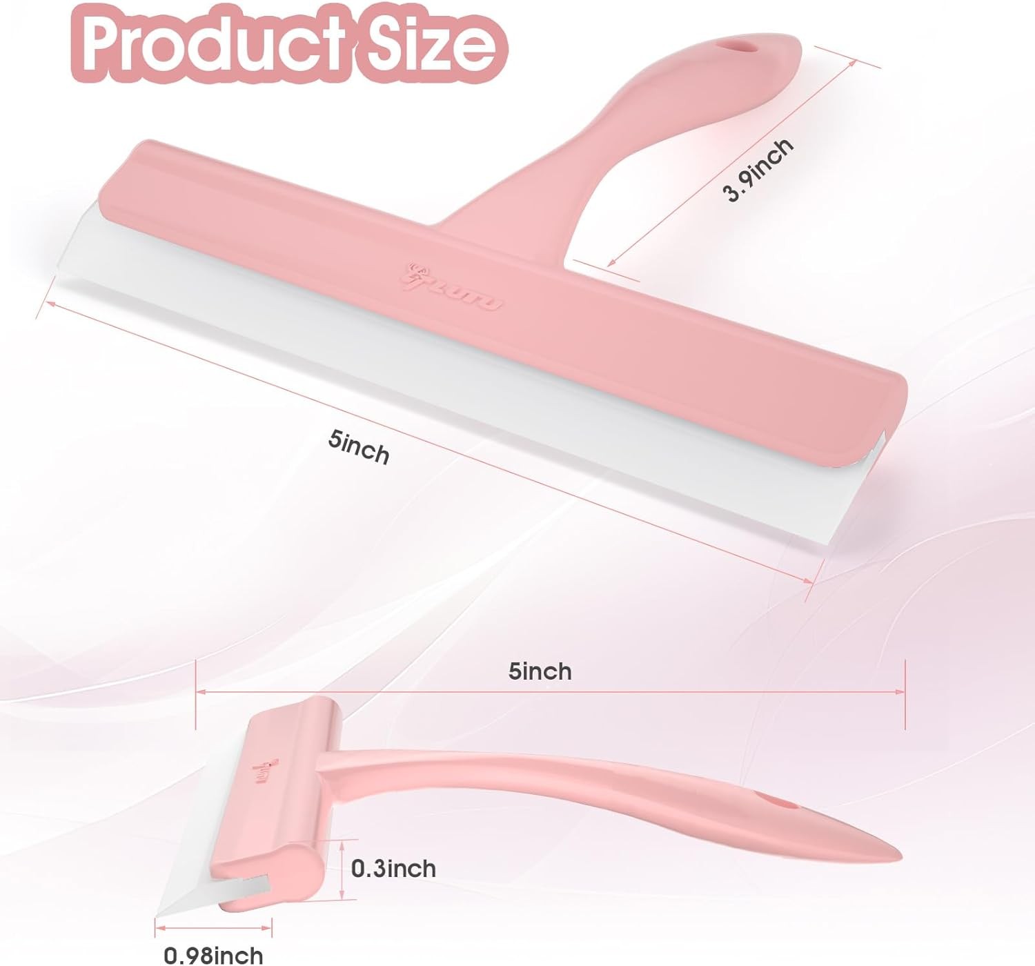 5″ Silicone Shower Squeegee for Glass Doors & Car Windows – Small & Mini Size