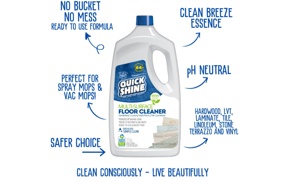 Quick Shine Multi Surface Floor Cleaner 64 oz Ready to Use Streak Free No Rinse