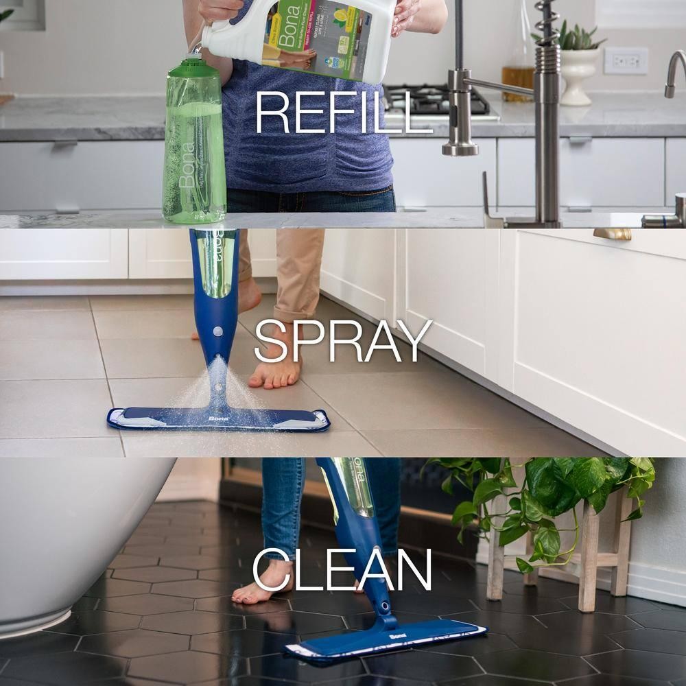 Bona Floor Cleaner Refill 128oz Lemon Mint for Tile Laminate Vinyl Stone Safe
