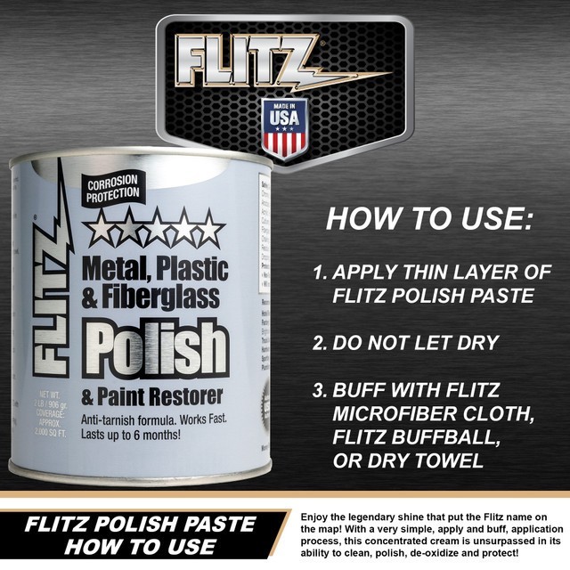 3 PACK Flitz Metal Polish Paste 5.29oz – Cleaner for Metal, Plastic & Fiberglass