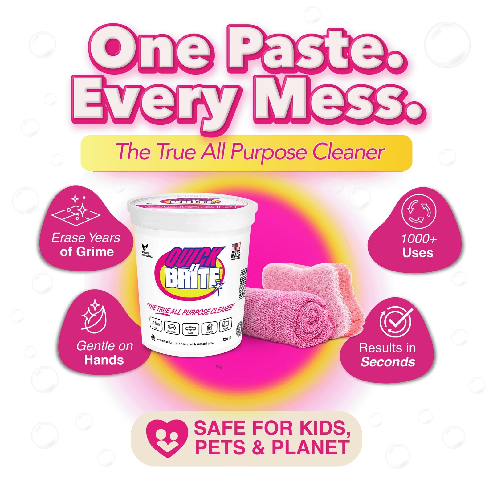 All Purpose Cleaning Paste – Miracle Cleaner for Tough Stains, Biodegradable,…