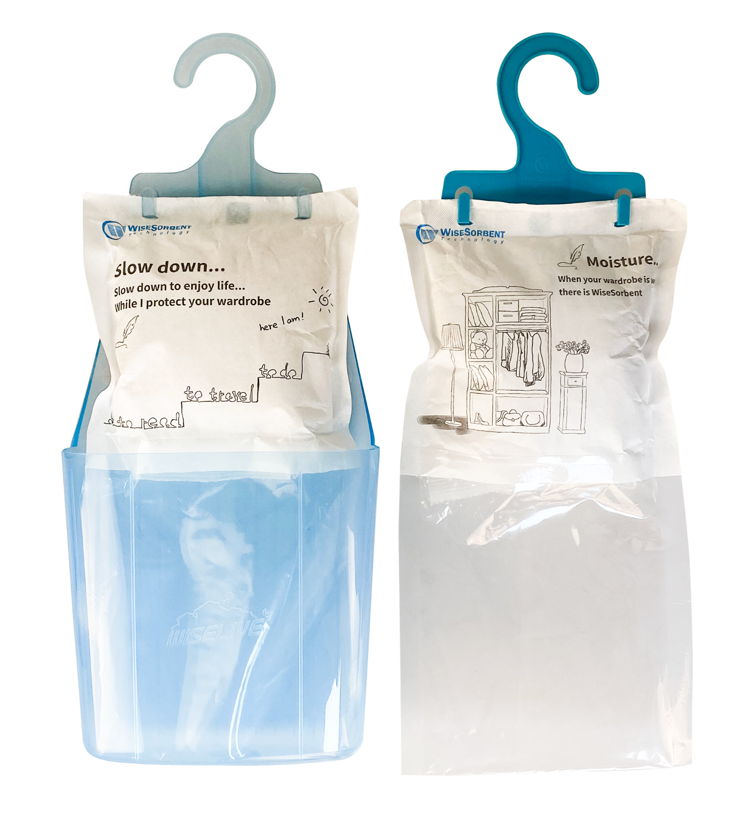 Moisture Absorber Hanging Bags Hanging Closet Dehumidifier Bags-Pack of 20 Pack