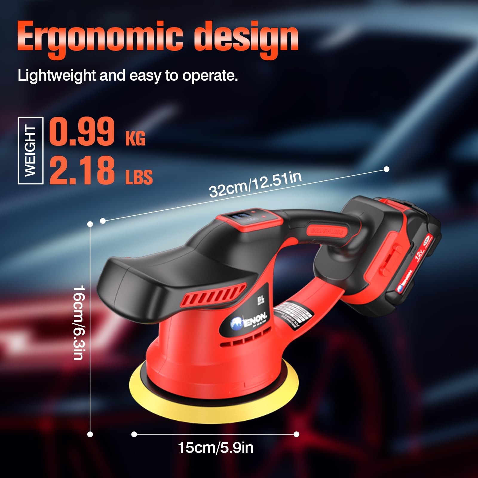 Cordless Car Buffer Polisher Kit（2X 2000mAh 12V Batteries&34 PCS Attachments）…