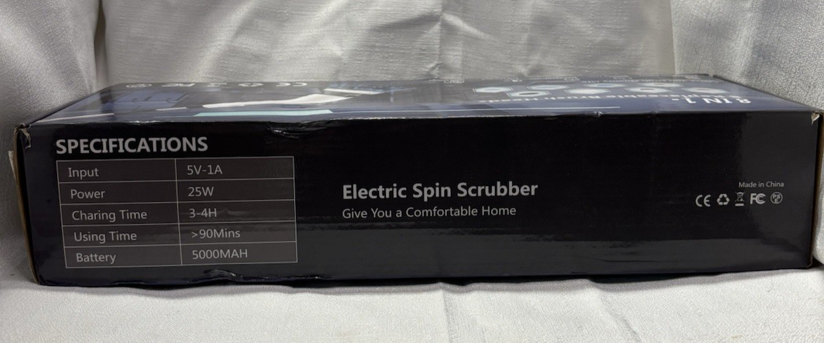 8 in 1 Electric Spin Scrubber with 8 Replaceable Brush Heads, Multi-Functional